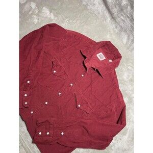Levi's Pearl Snap Button Down Shirt Men's Small Corduroy Maroon